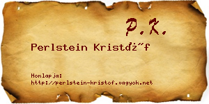 Perlstein Kristóf névjegykártya